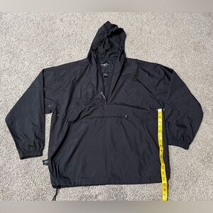 Charles River Apparel Black Hooded Windbreaker Anorak